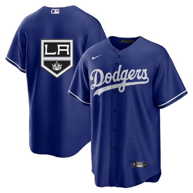 Men's Royal Los Angeles Dodgers & Kings Cool Base Stitched Jersey
